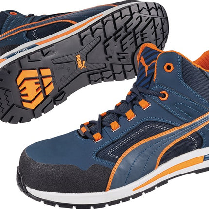 PUMA Sicherheitsstiefel Crosstwist MID Größe 40 blau/orange ( 4000374565 )