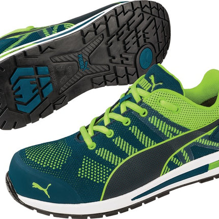 PUMA safety shoe Elevate Knit GREEN LOW size 42 blue/green ( 4000374622 )