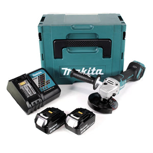 Makita DGA 517 RFJ Akku Winkelschleifer 18 V 125 mm Brushless + 2x Akku 3,0 Ah + Ladegerät + Makpac