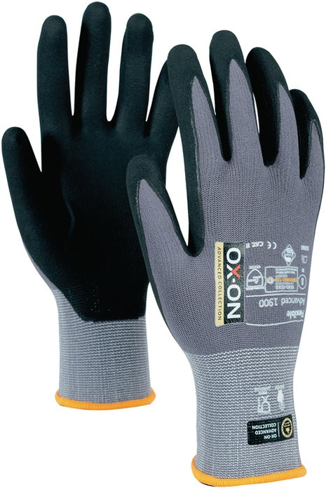 Guanti OX-ON Flexible Advanced 1900 taglia 8 nero/grigio chiaro ( 4000391379 )