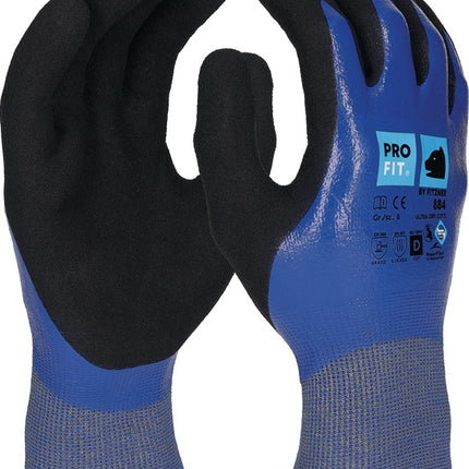PRO FIT cut protection gloves Ultra DRY CUT D size 8 blue / black ( 4000391424 )