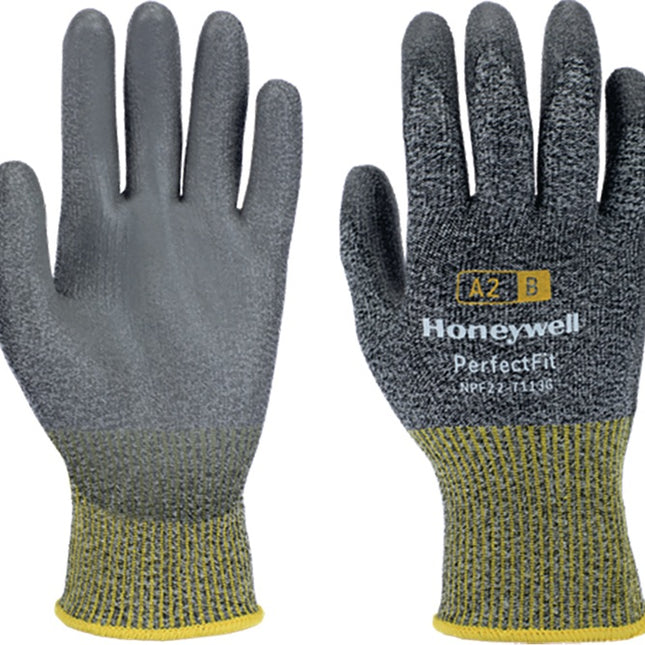 HONEYWELL Schnittschutzhandschuhe New Perfect Fit 13G PU A2/B Größe 10 grau/gelb ( 4000391439 )