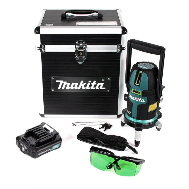 Makita SK 312 GDA1 Akku Multi Linienlaser Kreuzlinienlaser Selbstnivellierend Grün 10,8 V mit abschließbarem Koffer + 1x BL 1020 10,8 V 2,0 Ah Akku - ohne Ladegerät - Toolbrothers