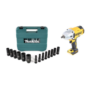 DeWalt DCF 899 N Akku Schlagschrauber 18 V 950 Nm 1/2" Brushless + 14 tlg. Steckschlüssel Set - ohne Akku, ohne Ladegerät