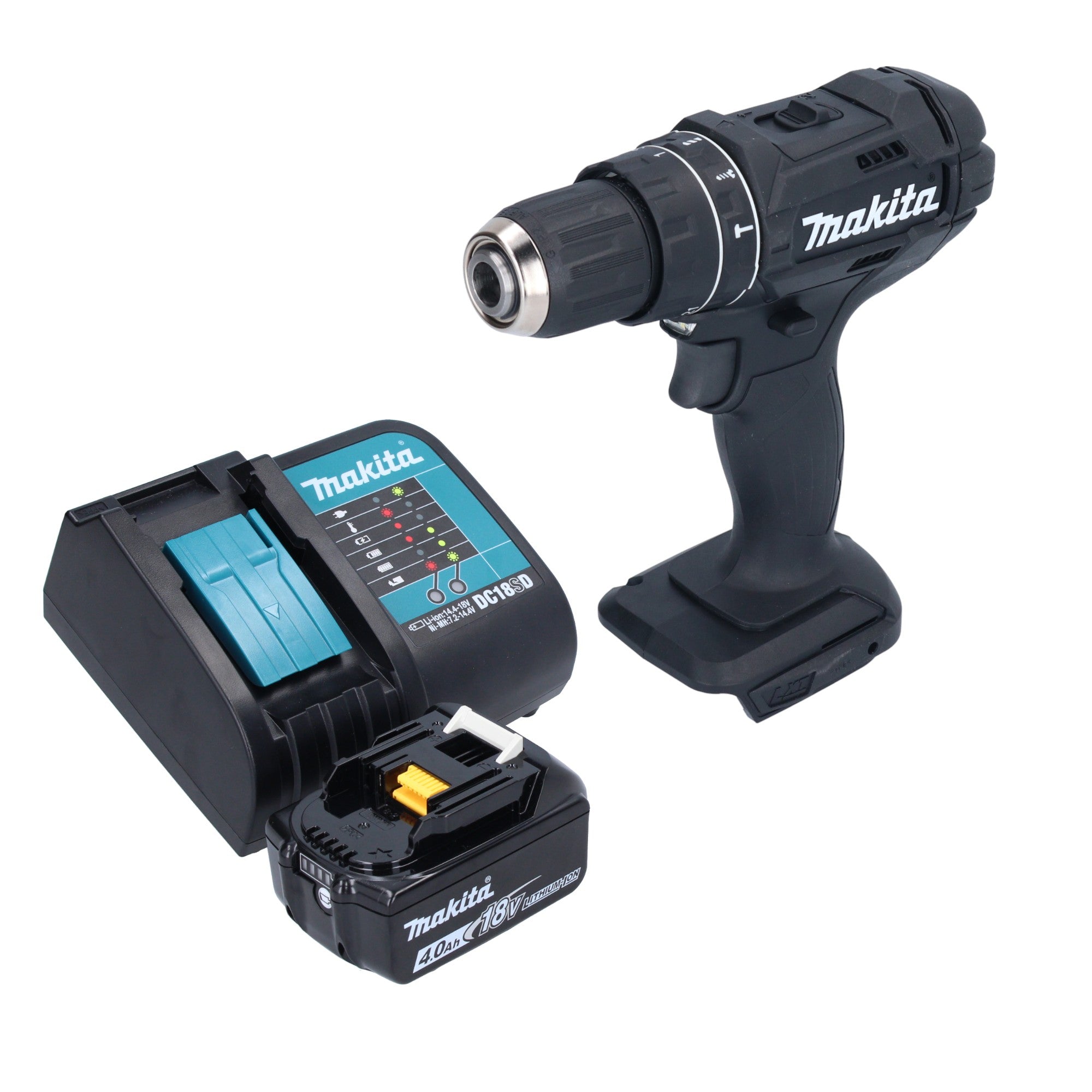 Makita DHP 482 SM1B Akku Schlagbohrschrauber 18 V 62 Nm Schwarz 1x Akku 4 0 Ah Ladegeraet 0 - toolbrothers
