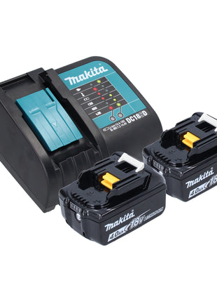 Makita DHP 482 SMKB Perceuse-visseuse à percussion sans fil 18 V 62 Nm noire + 2x batterie 4,0 Ah + chargeur + coffret