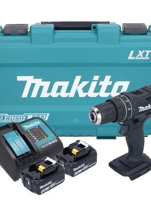 Makita DHP 482 SMKB Akku Schlagbohrschrauber 18 V 62 Nm Schwarz + 2x Akku 4,0 Ah + Ladegerät + Koffer