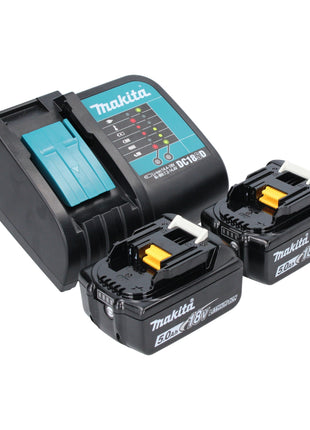 Makita DHP 482 STKB akumulatorowa wiertarko-wkrętarka udarowa 18 V 62 Nm czarna + 2x akumulator 5,0 Ah + ładowarka + walizka