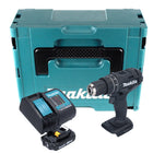 Makita DHP 482 SA1JB Akumulatorowa wiertarko-wkrętarka udarowa 18 V 62 Nm czarna + 1x akumulator 2,0 Ah + ładowarka + Makpac