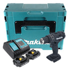 Makita DHP 482 SAJB akumulatorowa wiertarka udarowa 18 V 62 Nm czarna + 2x akumulator 2,0 Ah + ładowarka + Makpac