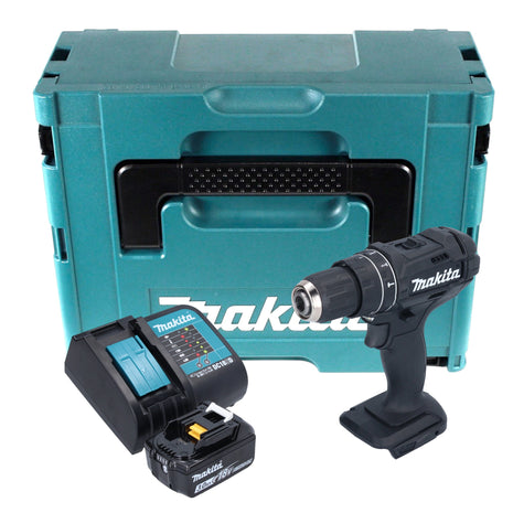 Makita DHP 482 SF1JB Perceuse-visseuse à percussion sans fil 18 V 62 Nm noire + 1x batterie 3,0 Ah + chargeur + Makpac