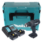 Makita DHP 482 SMJB Perceuse-visseuse à percussion sans fil 18 V 62 Nm noire + 2x batterie 4,0 Ah + chargeur + Makpac