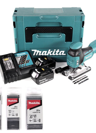 Makita DJV 181 RTJ Akku Pendelhubstichsäge 18V Brushless + 2x Akku 5,0Ah + Ladegerät + 81x Sägeblatt + Makpac - Toolbrothers