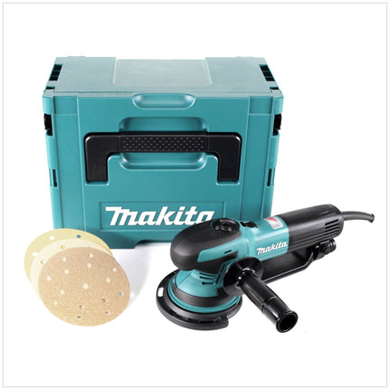 Makita BO 6050 J 750 W 150 mm eccentric rotary sander in Makpac
