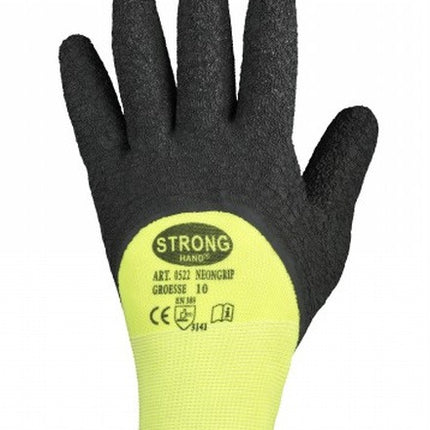 GUANTES STRONGHAND NEONGRIP talla 10 amarillo neón/negro ( 8000140723 )