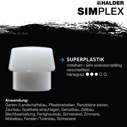 HALDER soft-face mallet SIMPLEX head d. 80mm length 490 head w.175mm ( 8002360753 )