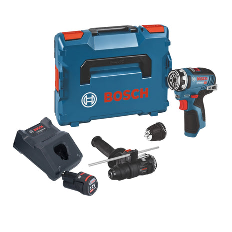 Bosch GSR 12V-35 FC cordless drill driver 12 V 35 Nm brushless + 1x rechargeable battery 3.0 Ah + charger + 2x attachment + L-Boxx