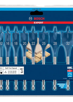 Bosch EXPERT SelfCut Speed Jeu de mèches plates 12 - 32 mm 8 pces ( 2608900335 ) pour le bois