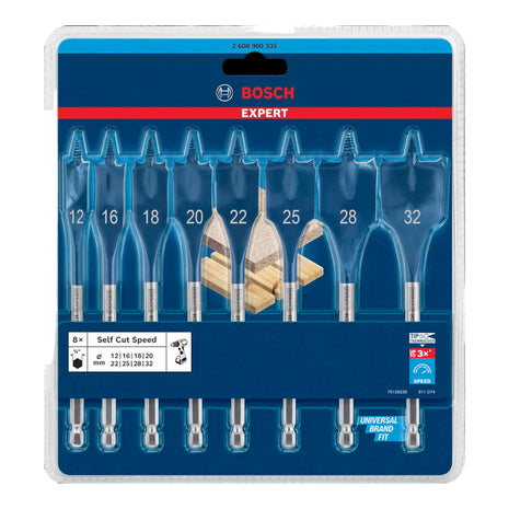 Bosch EXPERT SelfCut Speed Jeu de mèches plates 12 - 32 mm 8 pces ( 2608900335 ) pour le bois