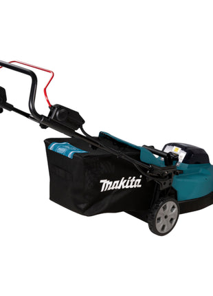 Rasaerba a batteria Makita DLM 480 PT2 36 V ( 2x 18 V ) 48 cm 62 l + 2x batteria 5,0 Ah + caricabatterie