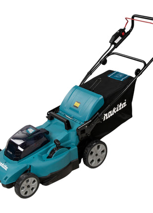 Rasaerba a batteria Makita DLM 480 PT2 36 V ( 2x 18 V ) 48 cm 62 l + 2x batteria 5,0 Ah + caricabatterie