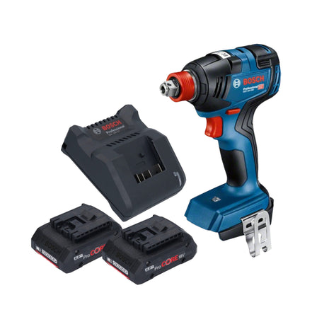 Bosch GDX 18V-200 Avvitatore a impulsi professionale a batteria 18 V 200 Nm brushless + 2x batteria ricaricabile ProCORE 4,0 Ah + caricabatterie