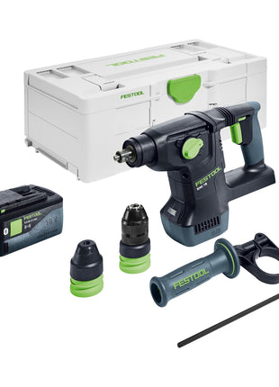 Martello combinato a batteria Festool KHC 18 EB-Basic 18 V 2,6 J SDS-Plus Brushless + 1x batteria ricaricabile 5,0 Ah + Systainer - senza caricabatterie