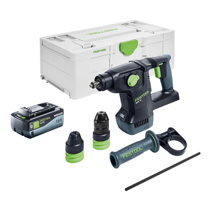 Festool KHC 18 EB-Basic cordless combi hammer 18 V 2.6 J SDS-Plus Brushless + 1x battery 8.0 Ah + Systainer - without charger