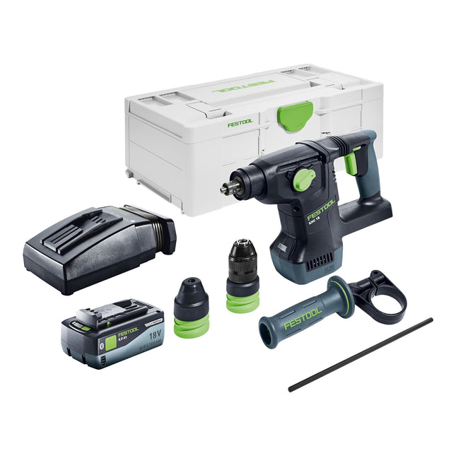 Festool KHC 18 EB-Basic cordless combihammer 18 V 2.6 J SDS-Plus Brushless + 1x battery 8.0 Ah + charger + Systainer