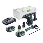 Festool KHC 18 EB-Basic cordless combihammer 18 V 2.6 J SDS-Plus Brushless + 2x battery 8.0 Ah + charger + Systainer