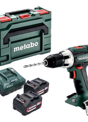 Metabo BS 18 LT akumulatorowa wiertarko-wkrętarka 18 V 60 Nm ( 602102500 ) + 2x akumulator 4,0 Ah + ładowarka + metaBOX