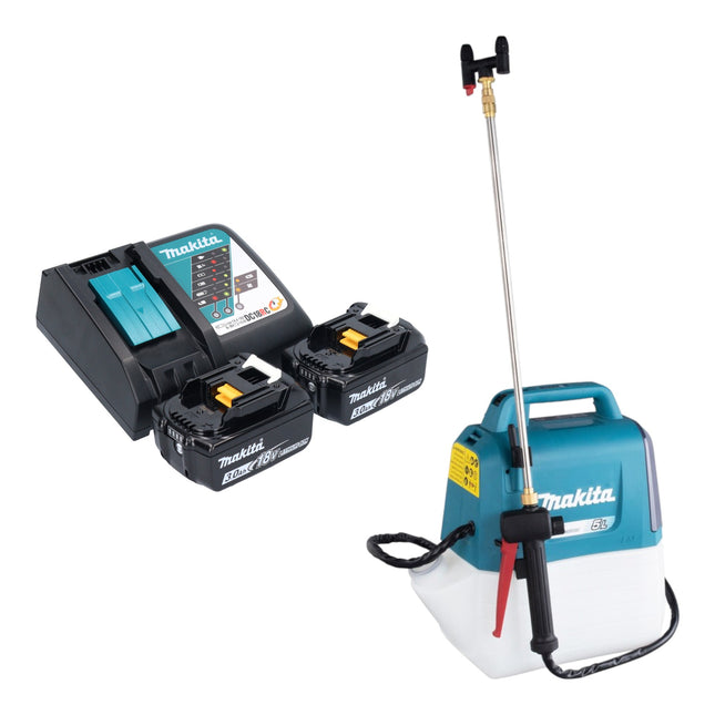 Spruzzatore a pressione a batteria Makita DUS 054 RF2 18 V 5,0 l 3,0 bar + 2x batteria ricaricabile 3,0 Ah + caricabatterie