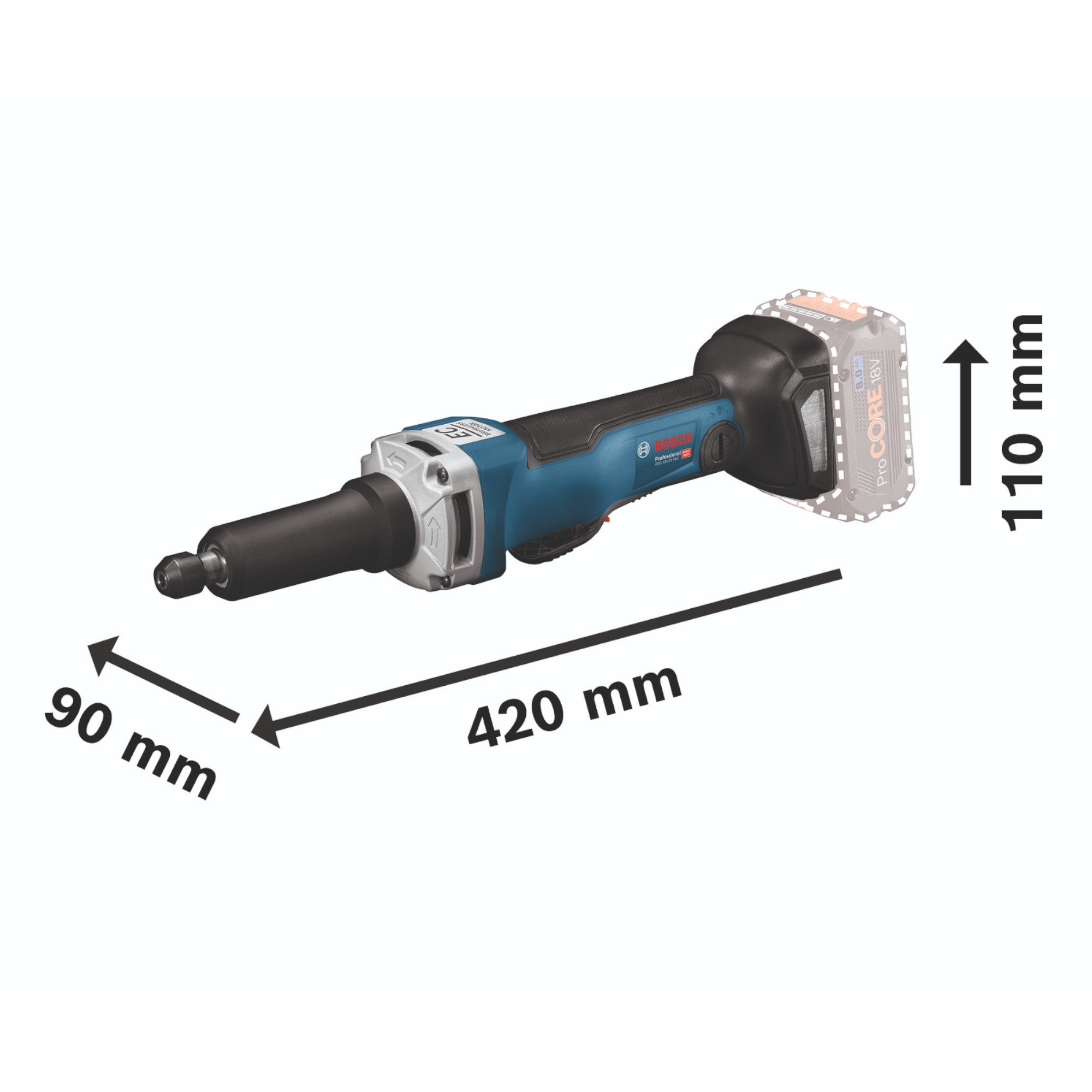 Bosch GGS 18V 23 PLC Professional Akku Geradschleifer 18 V Brushless 1x Akku 4 0 Ah L Boxx ohne Ladegeraet 4 - toolbrothers