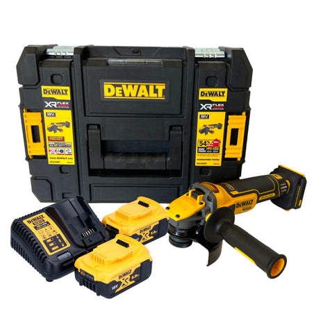 DeWalt DCG 409 P2T Meuleuse d'angle sans fil 18 V 125 mm Brushless + 2x batterie 5,0 Ah + chargeur + TSTAK