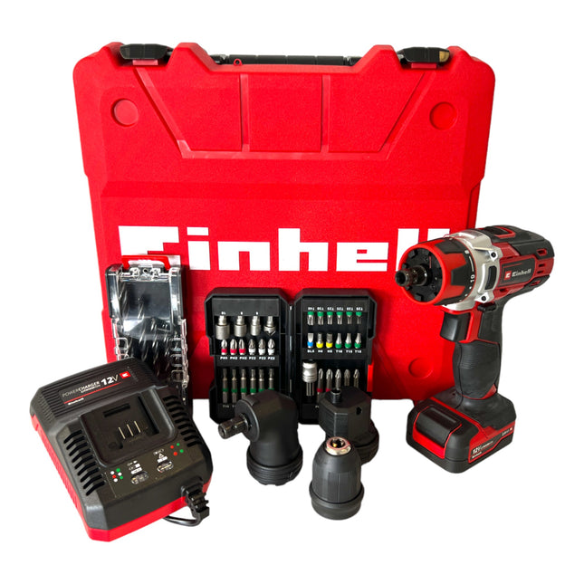 Einhell TE-CD 12/1 3X-Li +39 Taladro atornillador a batería 12 V 30 Nm ( 4513597 ) + 1x batería recargable 2,0 Ah + cargador + e-box