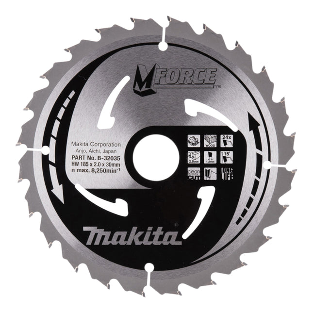 Makita M-FORCE circular saw blade 185 x 30 x 2.0 mm 24 teeth ( B-32035 ) for wood