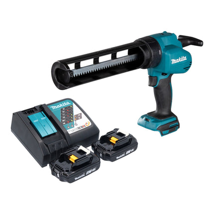 Pistola a cartuccia a batteria Makita DCG 180 RA 18 V + 2x batteria ricaricabile 2,0 Ah + caricabatterie