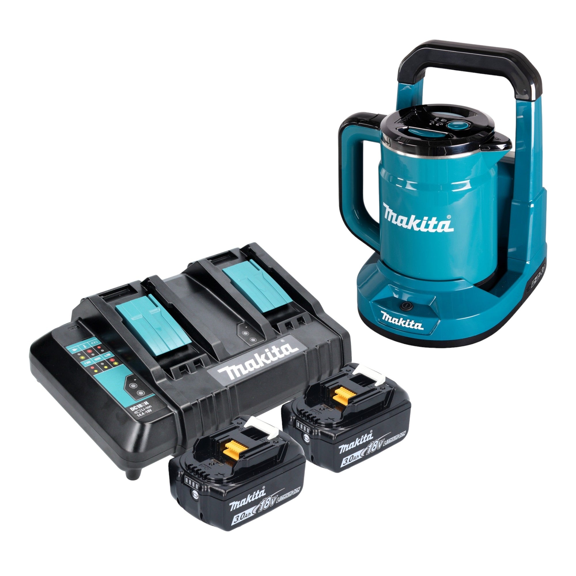 Makita DKT 360 CF2 Akku Wasserkocher 36 V 2x 18 V 0 8 L 2x Akku 3 0 Ah Doppelladegeraet 0 - toolbrothers