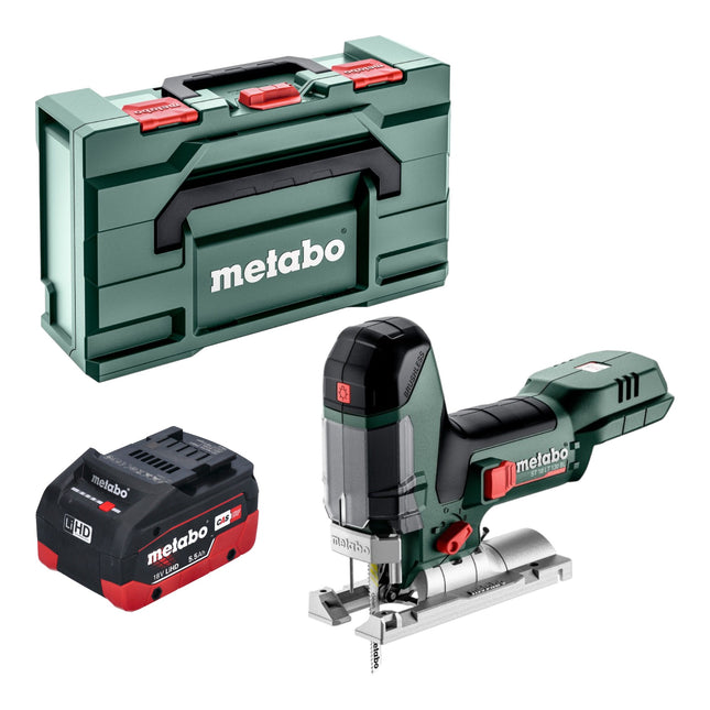 Metabo ST 18 LT 130 BL sierra de calar sin cable 18 V 130 mm sin escobillas + 1x batería LiHD 5,5 Ah + metabox - sin cargador