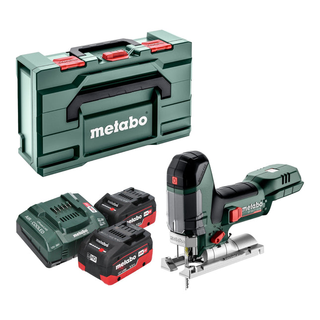 Metabo ST 18 LT 130 BL sierra de calar sin cable 18 V 130 mm sin escobillas + 2x batería LiHD 5,5 Ah + cargador + metabox