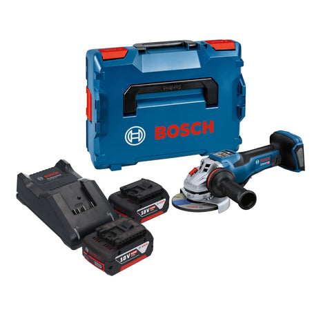 Bosch GWS 18V-15 PSC Professional cordless angle grinder 18 V 125 mm BITURBO Brushless + 2x rechargeable battery 5.0 Ah + charger + L-Boxx