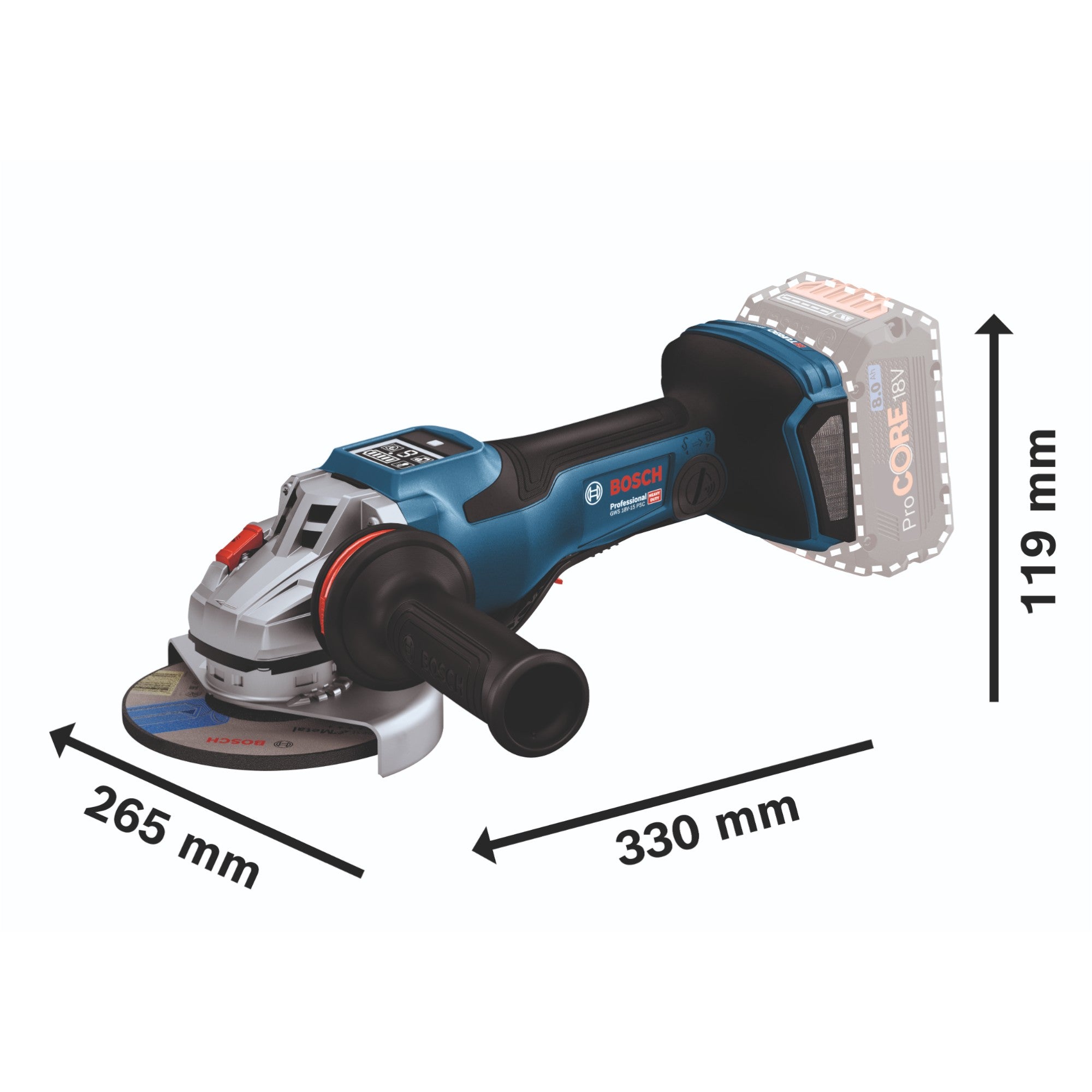 Bosch GWS 18V 15 PSC Professional Akku Winkelschleifer 18 V 125 mm BITURBO Brushless 2x ProCORE Akku 4 0 Ah Ladegeraet L Boxx 4 - toolbrothers