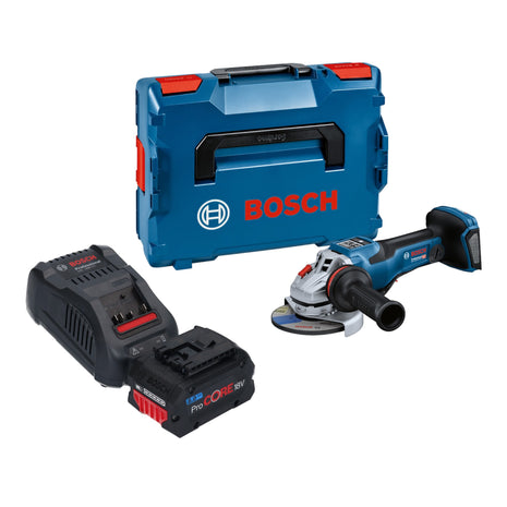 Bosch GWS 18V-15 PSC Profesjonalna akumulatorowa szlifierka kątowa 18 V 125 mm BITURBO Brushless + 1x akumulator ProCORE 8,0 Ah + ładowarka + L-Boxx