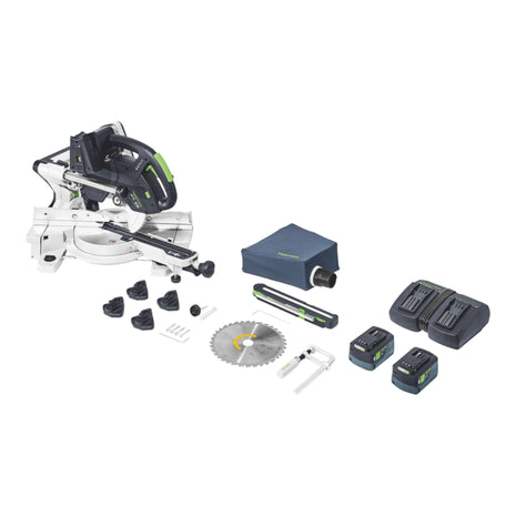 Festool KSC 60 EB-Basic KAPEX akumulatorowa piła poprzeczna 18 V / 36 V 216 mm bezszczotkowa + 2x akumulator 5,0 Ah + podwójna ładowarka