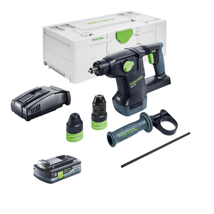 Festool KHC 18 EB-Basic akumulatorowa młotowiertarka kombi 18 V 2,6 J SDS-Plus Brushless + 1x akumulator 4,0 Ah + szybka ładowarka + systainer