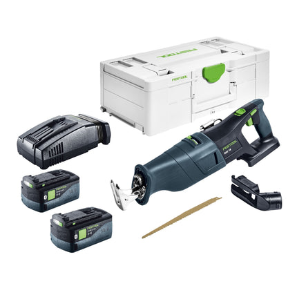 Festool RSC 18 EB-Basic cordless reciprocating saw 18 V brushless + 2x battery 5.0 Ah + quick charger + Systainer