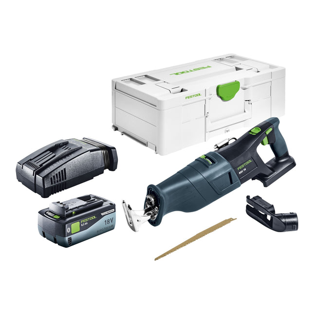 Sierra sable a batería Festool RSC 18 EB-Basic 18 V sin escobillas + 1 batería de 8,0 Ah + cargador rápido + Systainer