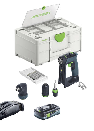 Festool CXS 18-Basic-Set akumulatorowa wiertarko-wkrętarka 18 V 40 Nm bezszczotkowa + 1x akumulator 4,0 Ah + szybka ładowarka + systainer