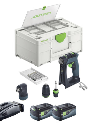 Festool CXS 18-Basic-Set trapano avvitatore a batteria 18 V 40 Nm brushless + 2x batteria ricaricabile 5,0 Ah + caricatore rapido + systainer