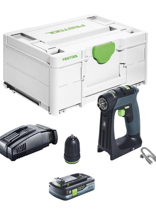 Festool CXS 18-Basic cordless drill driver 18 V 40 Nm brushless + 1x rechargeable battery 4.0 Ah + quick charger + systainer